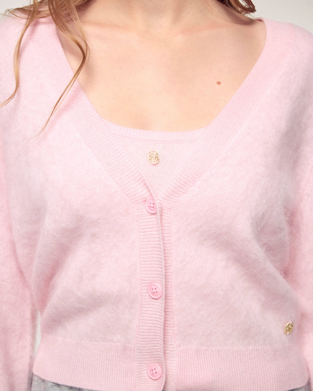Pull Cardigan Cachemire Brossé