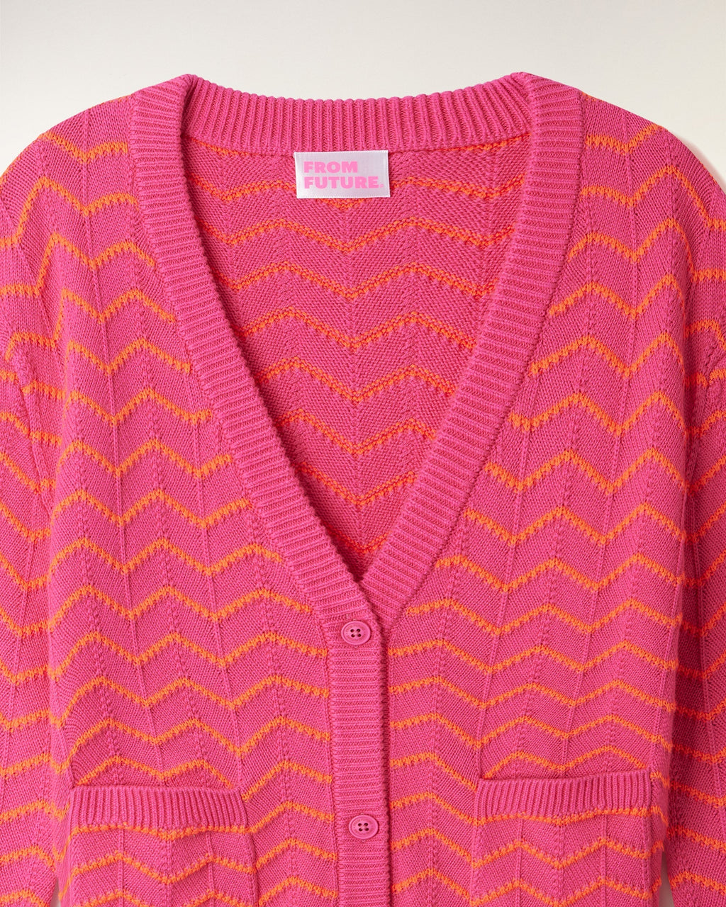 Pull Cardigan Col V Bicolore