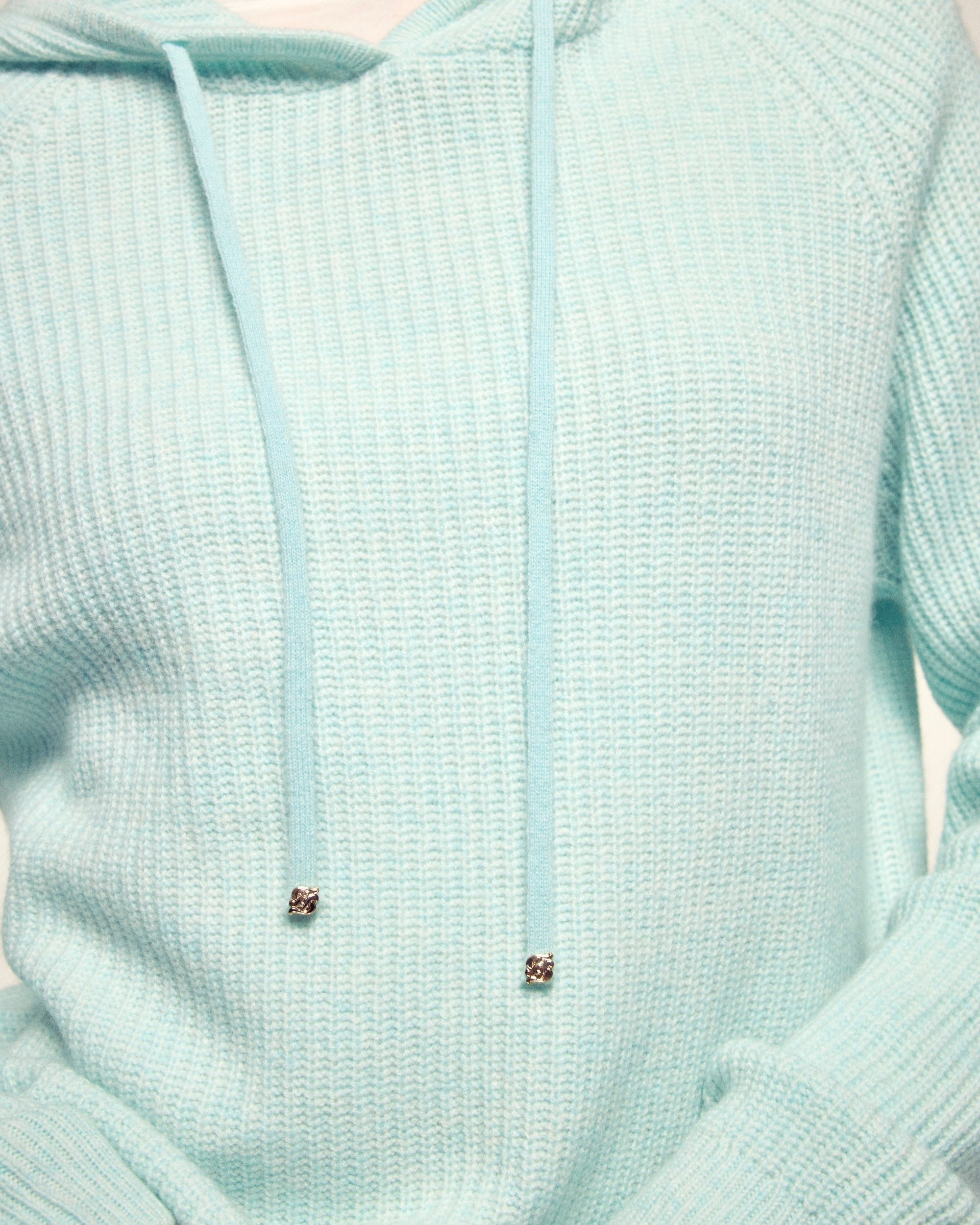 Pull Hoodie Cordons À Bijoux Dorés