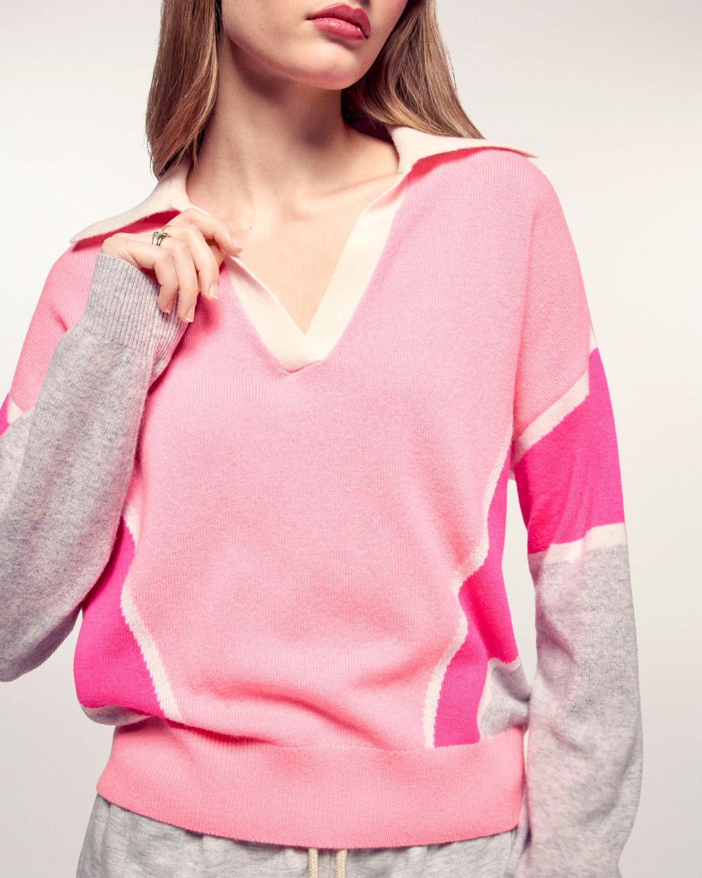 Pull Col Polo Color Block