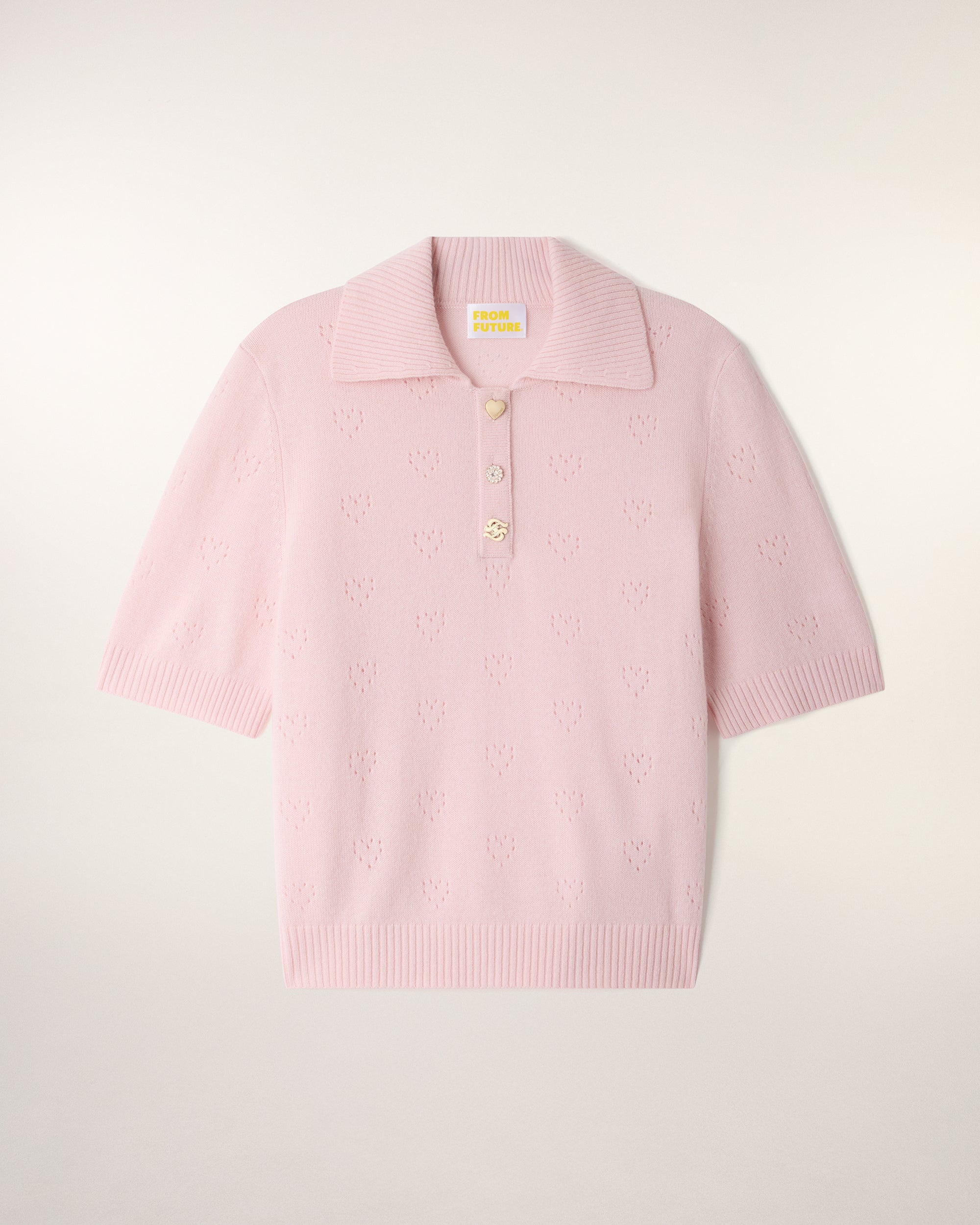 Pull Col Polo Ajouré Cœur
