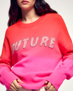 Pull Col Rond Dip Dye À Broderies En Perles "Future"