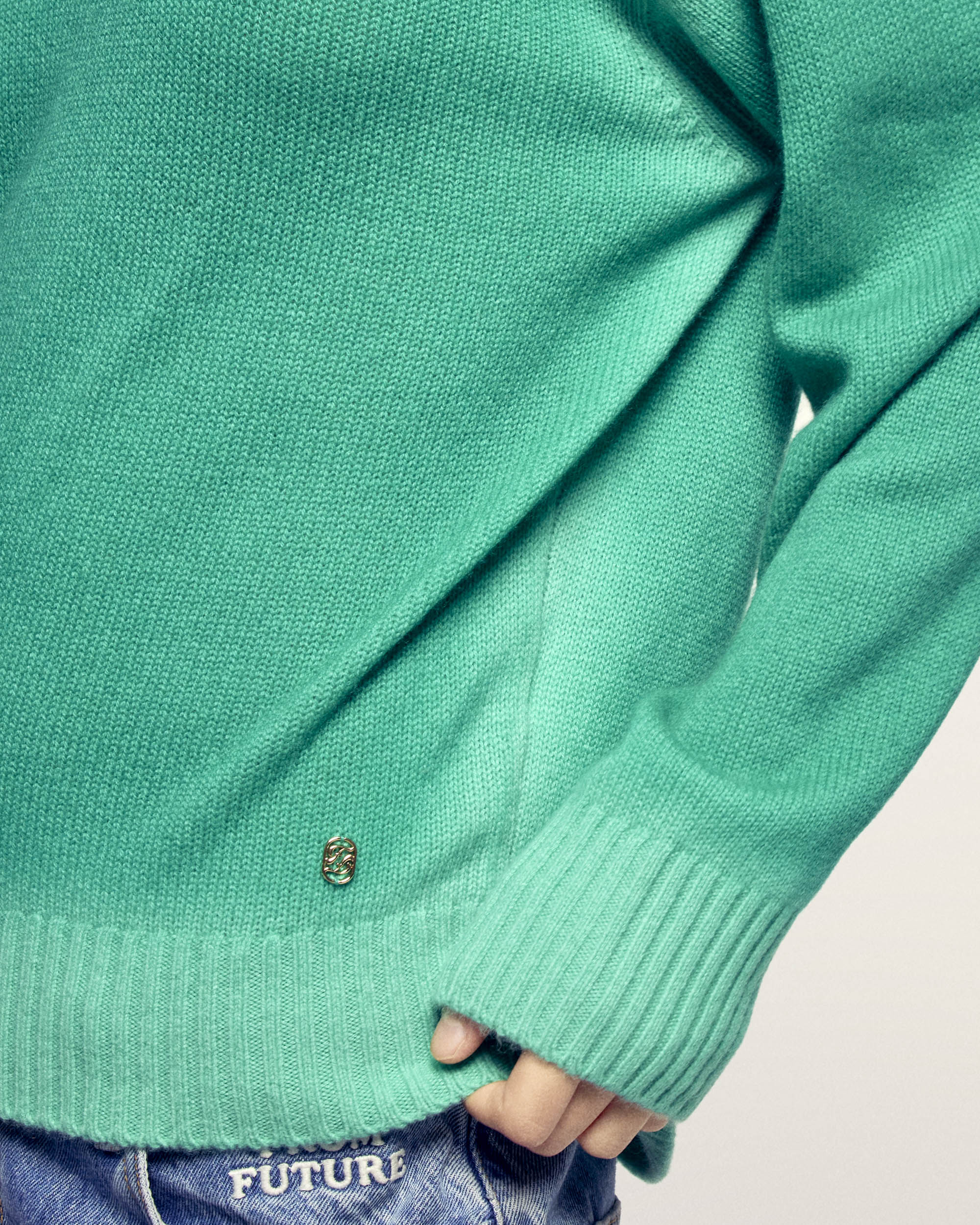 Pull Col Rond Effet Spray