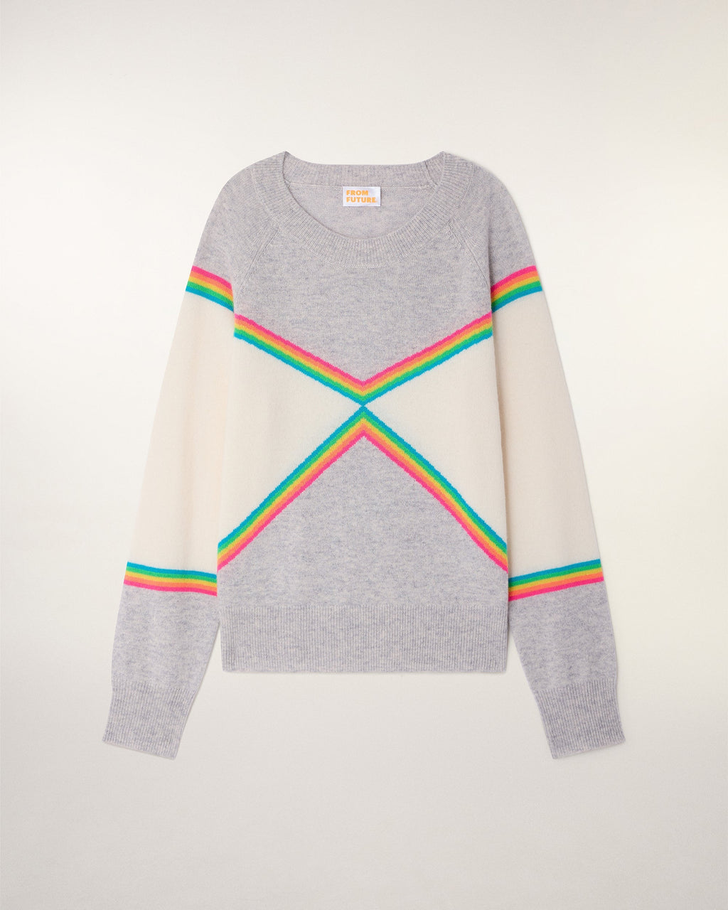 Pull Col Rond Bandes Multicolores