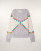 Pull Col Rond Bandes Multicolores