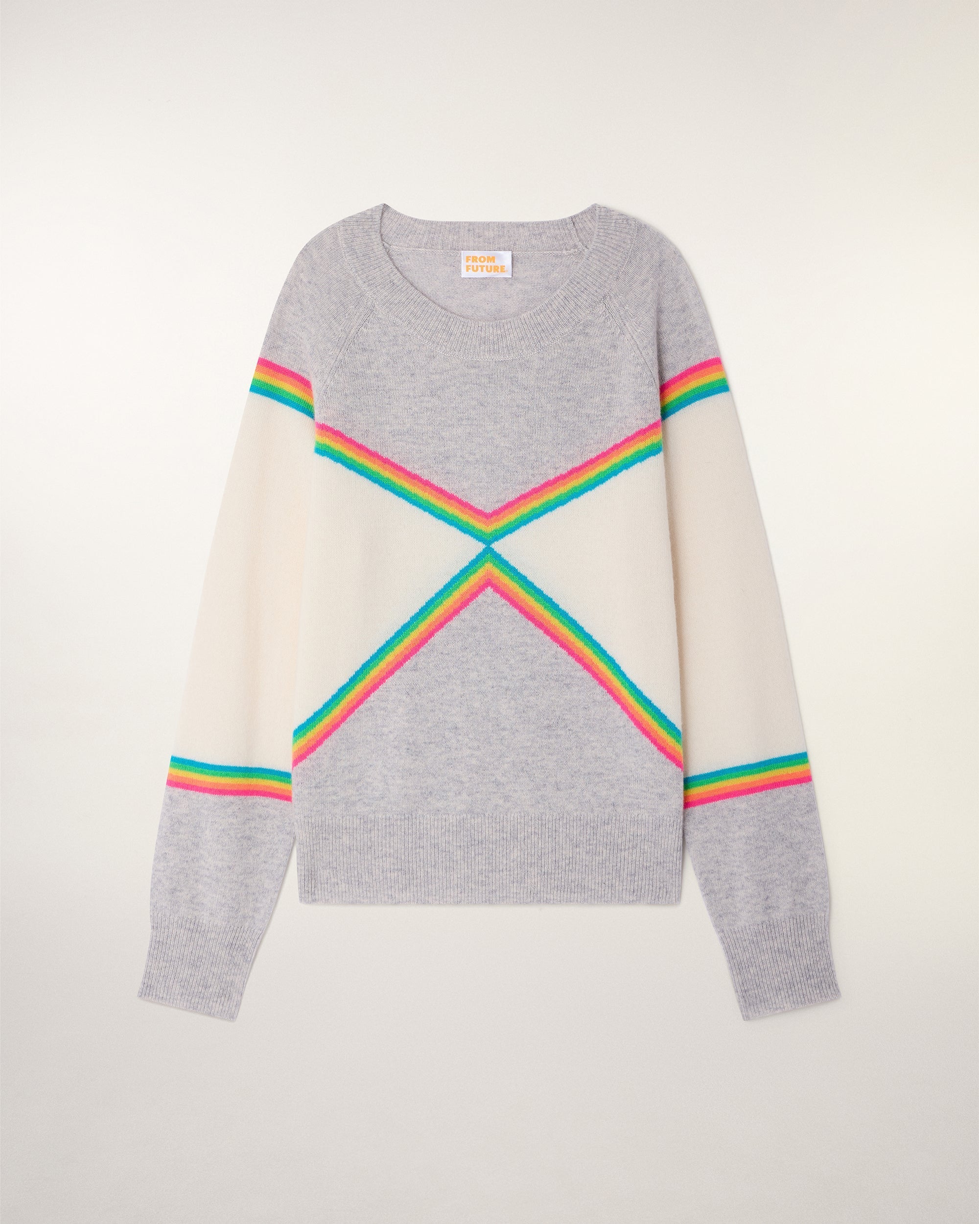 Pull Col Rond Bandes Multicolores