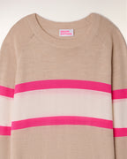 Pull Col Rond Rayures Tricolores