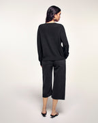 Pull Col Rond Boutons Dorés Ff