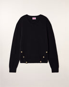 Pull Col Rond Boutons Dorés Ff