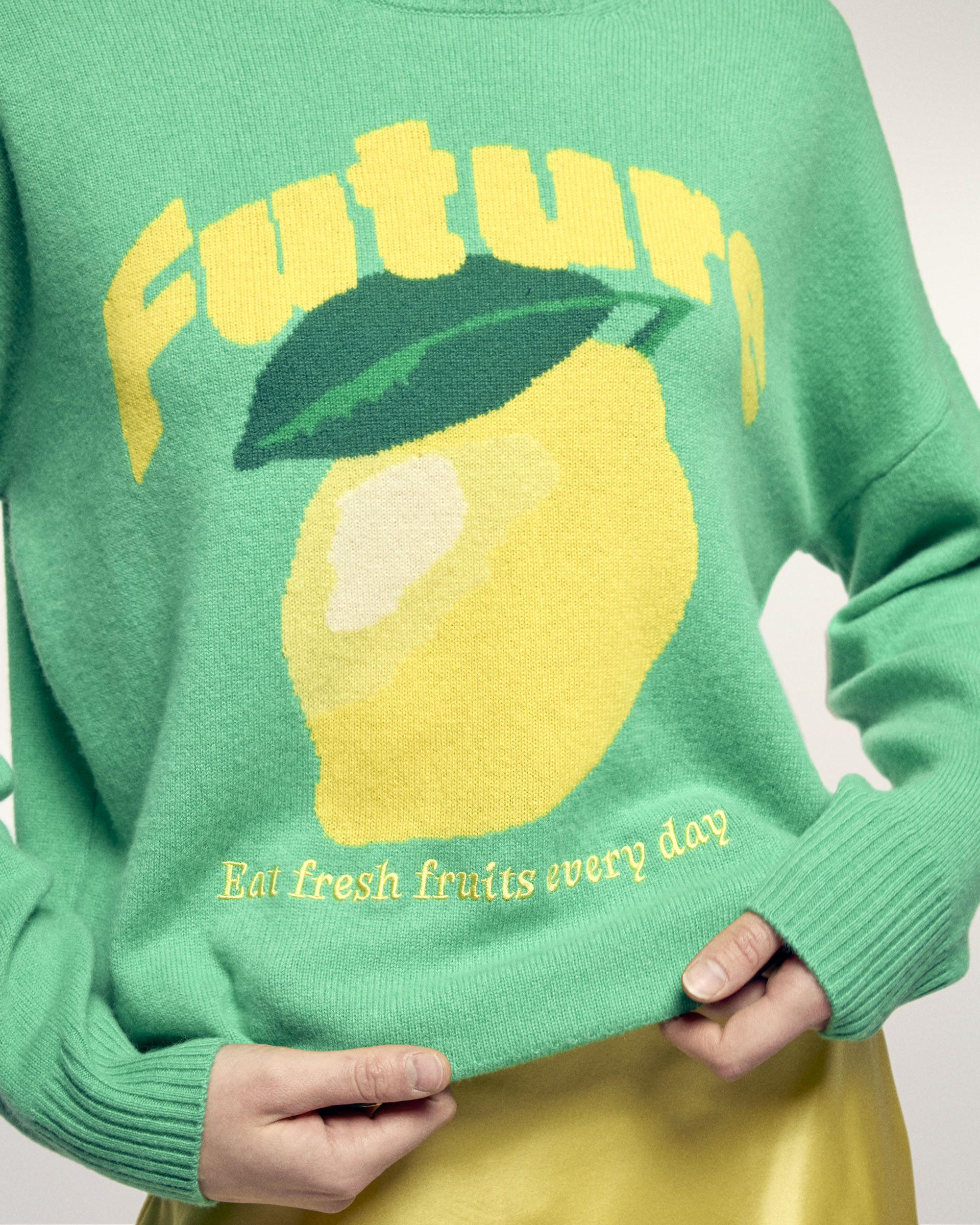 Pull Col Rond Motif Future Intarsia