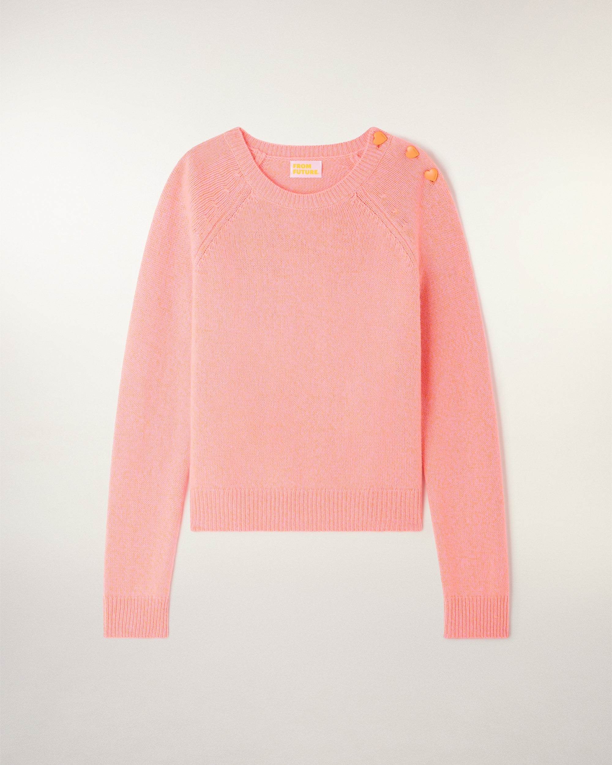 Pull Col Rond Boutons Cœur