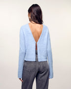Cardigan Court Cachemire Brossé Fermeture Bijou