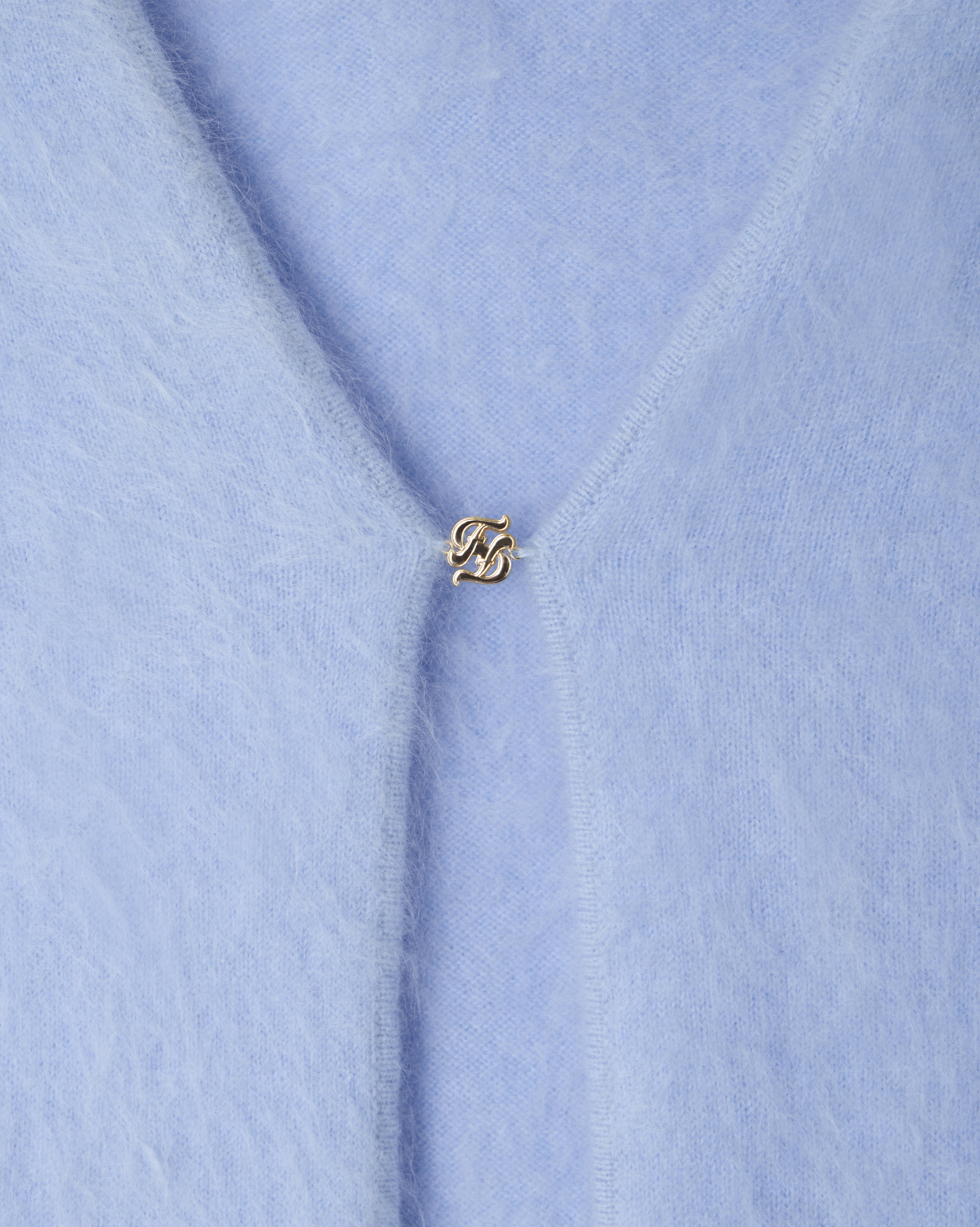 Cardigan Court Cachemire Brossé Fermeture Bijou