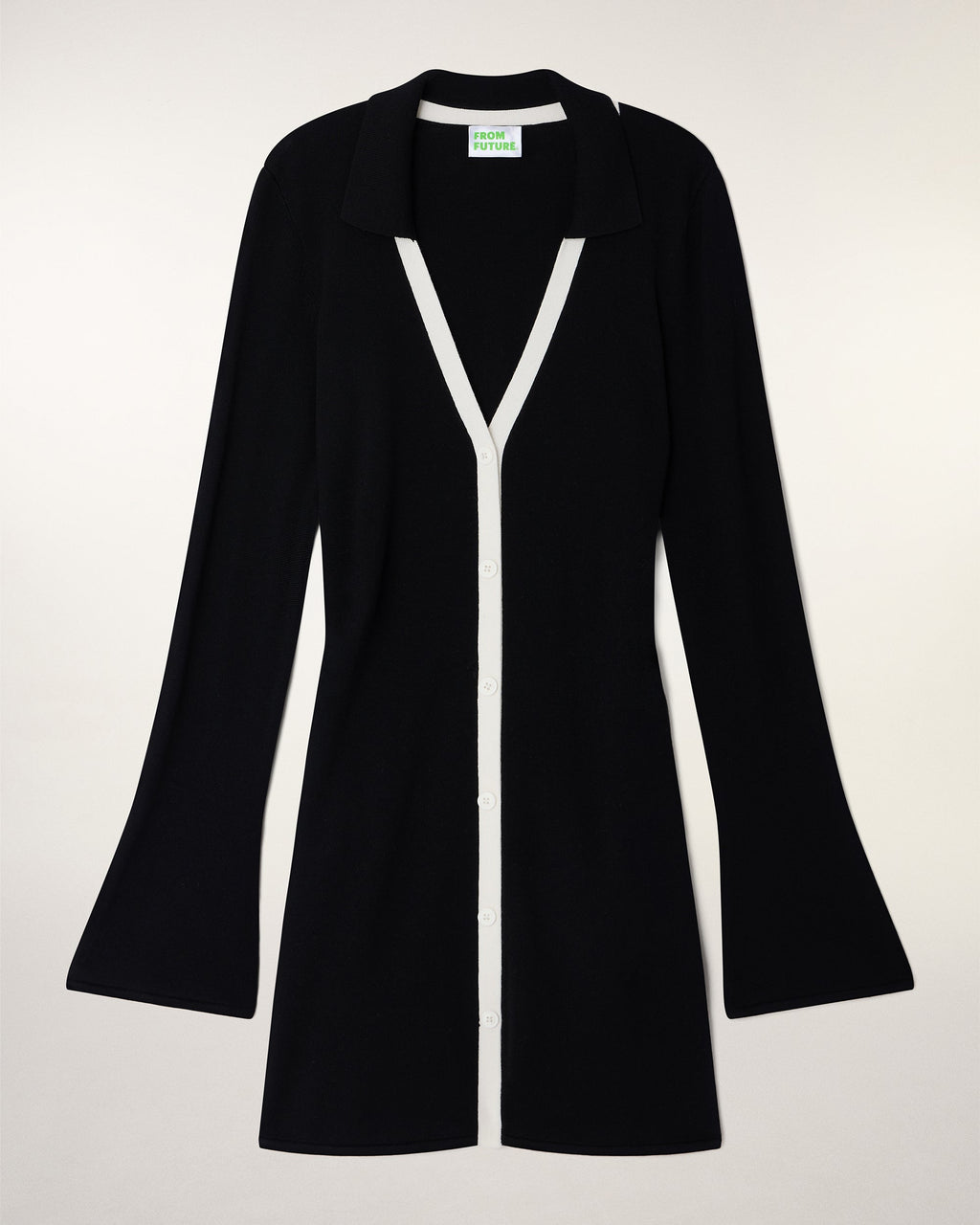 Robe Courte Manches Longues Patte Contrastée