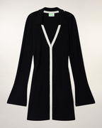 Robe Courte Manches Longues Patte Contrastée
