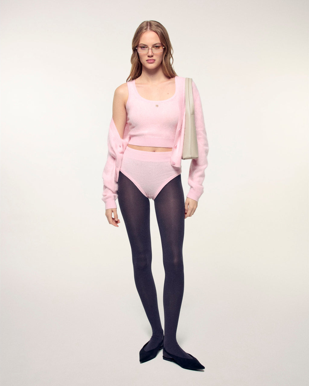 Top Brassière Cachemire Brossé - Cloudy Pink