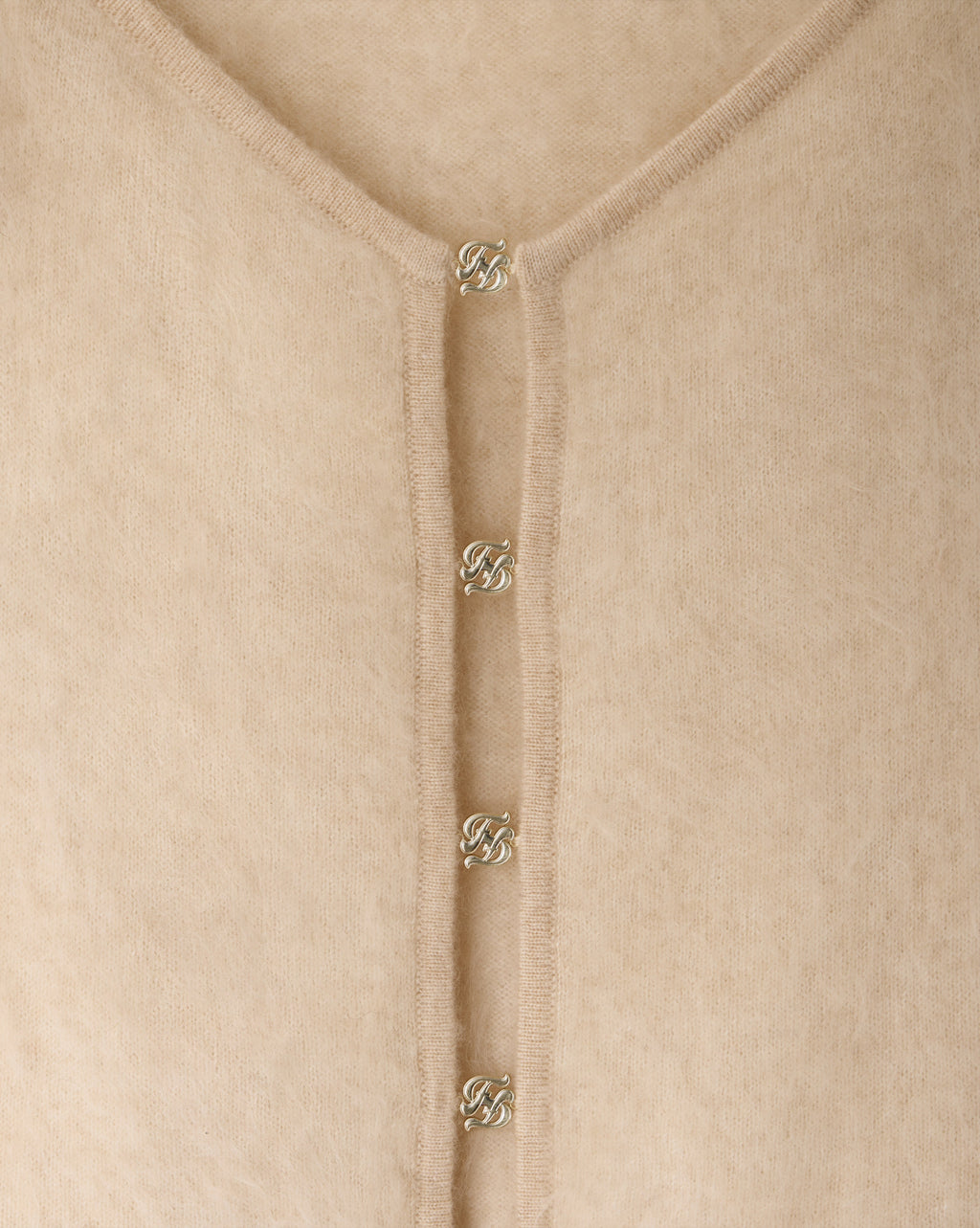 Top Cachemire Brossé Boutons Bijoux