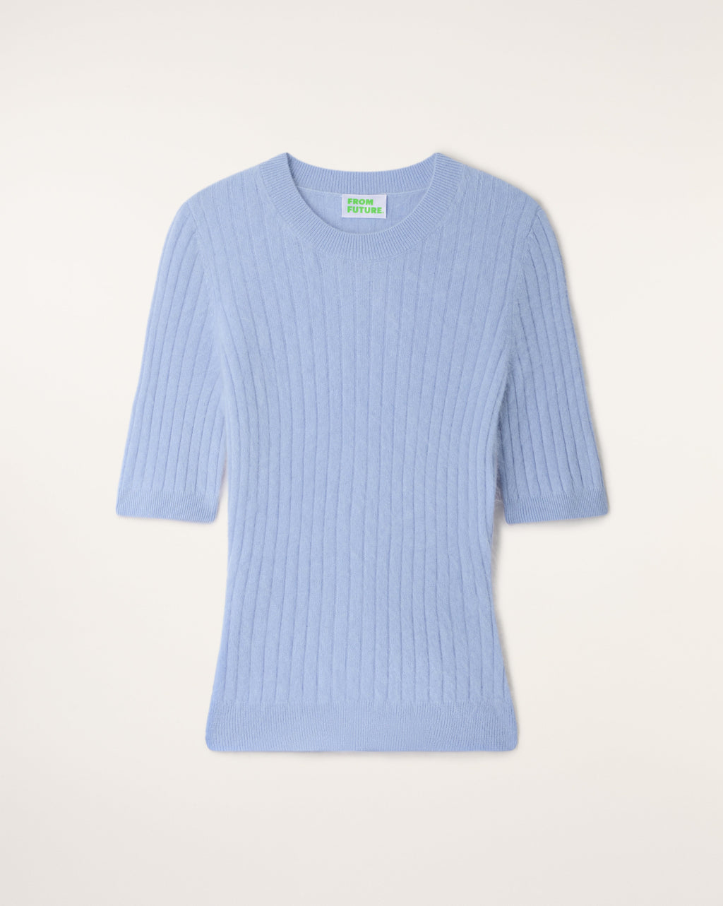 Top Manches Courtes Rayures Cachemire Brossé