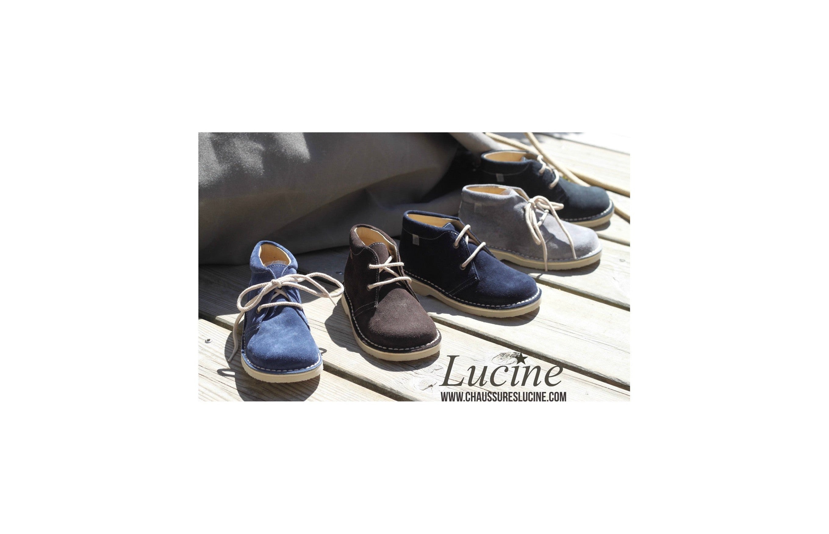 Chaussures Garçon À Lacets Gaspard - Nubuck Bleu Navy - Garçon