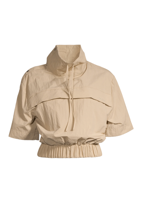 Active Short Sleeve Track Jacket - Dark Sand