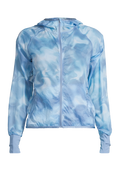 Breeze Printed Running Jacket - Breeze Blue Shadow