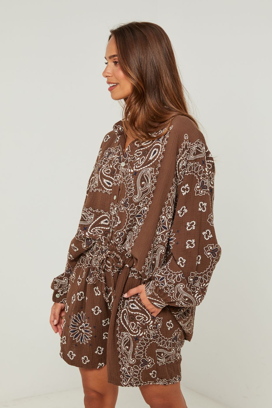 Ensemble Chemise Et Short - Choco