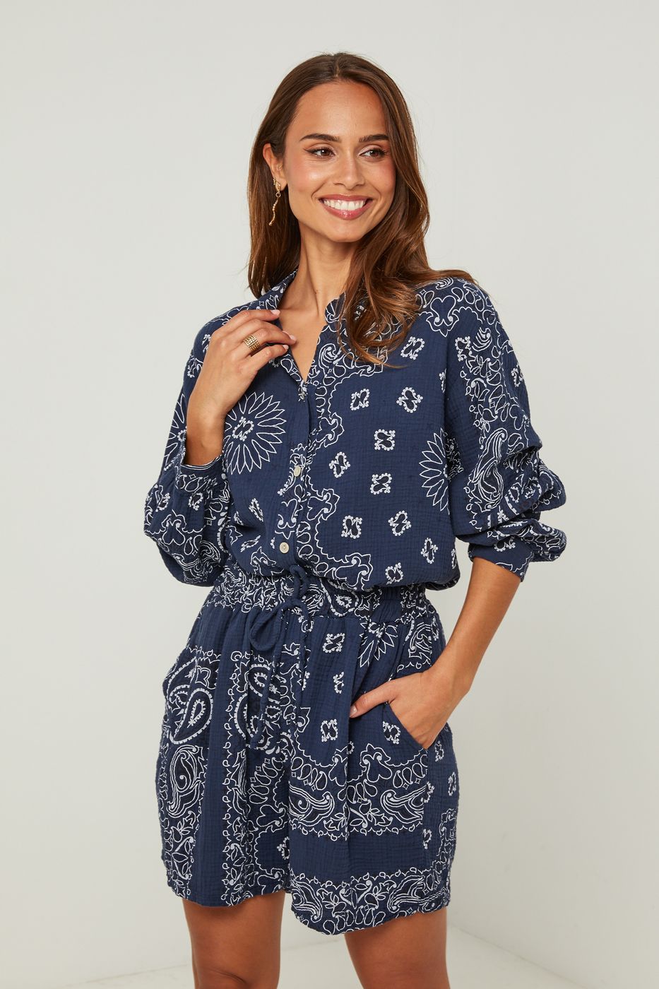 Ensemble Chemise Et Short - Marine