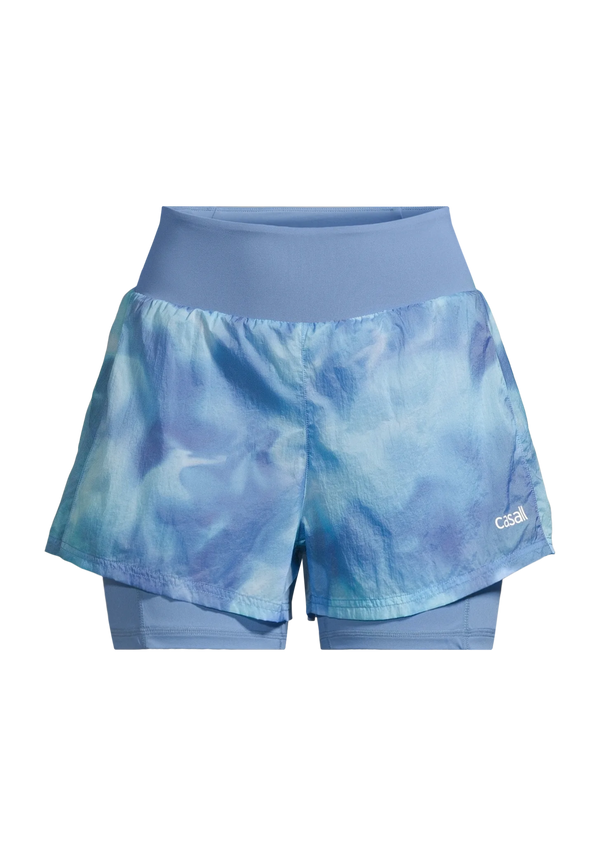 Breeze Printed Running Short  - Breeze Blue Shadow