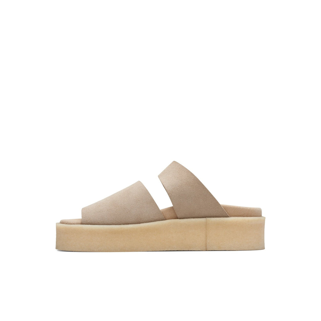 Clarks - Sandales Crepe Slide - Sand Suede - Femme