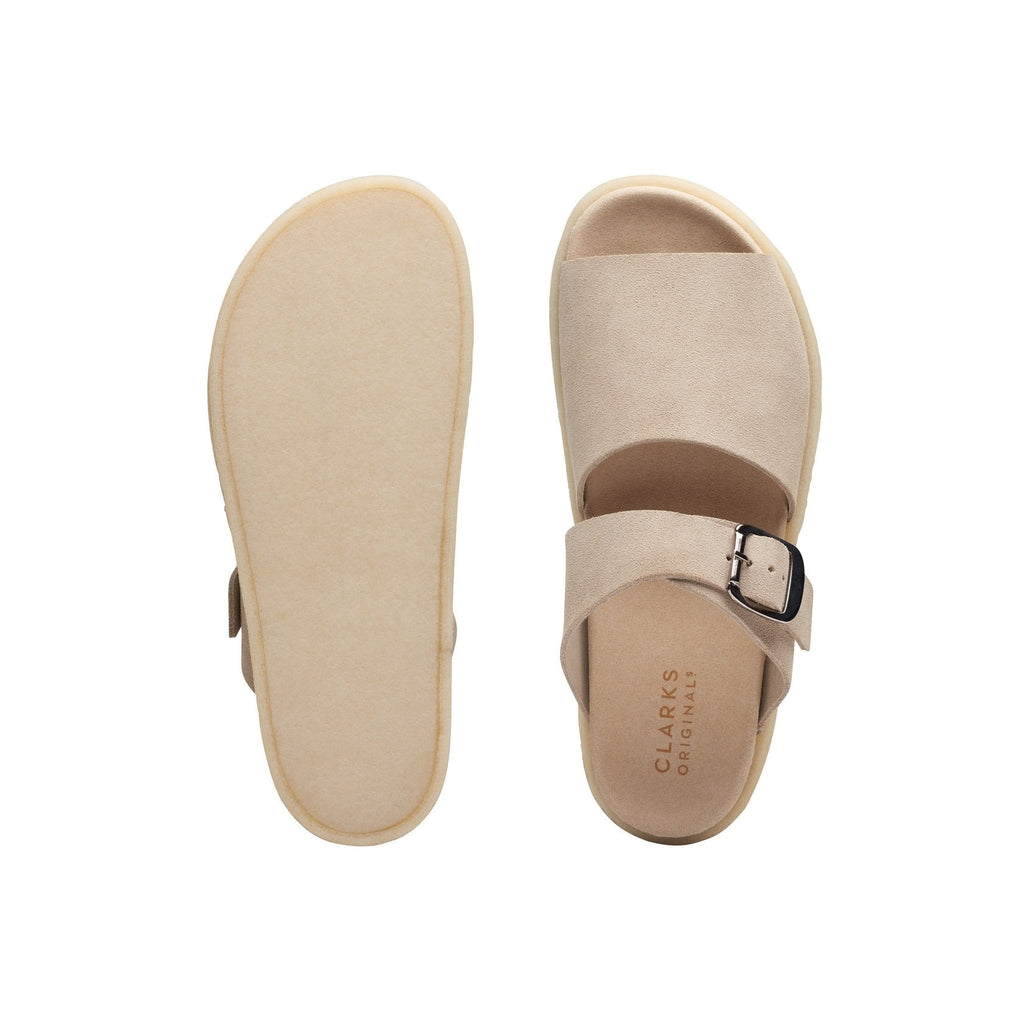 Clarks - Sandales Crepe Slide - Sand Suede - Femme