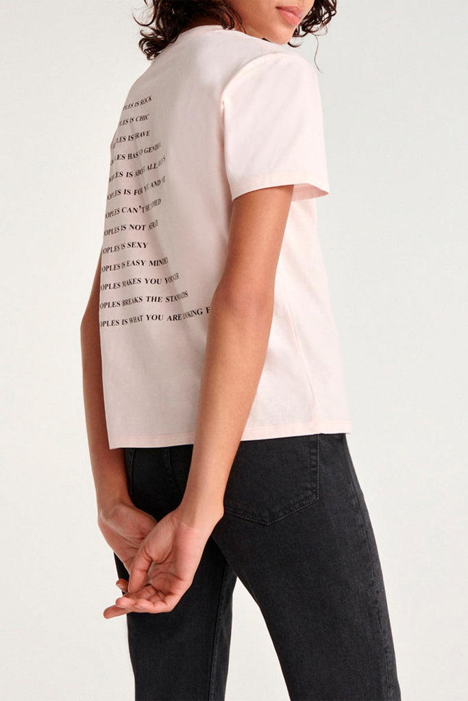 The Kooples - T-Shirt Rose Coton Imprimé What Is - Femme