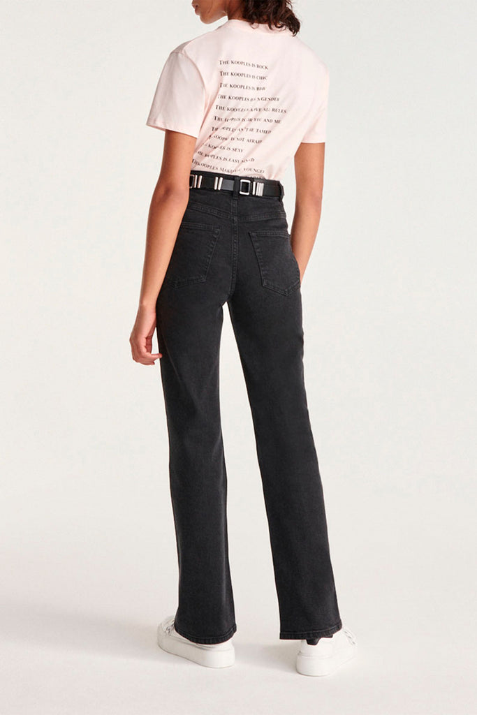 The Kooples - T-Shirt Rose Coton Imprimé What Is - Femme