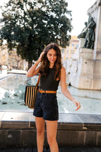 Short Woody Denim Noir
