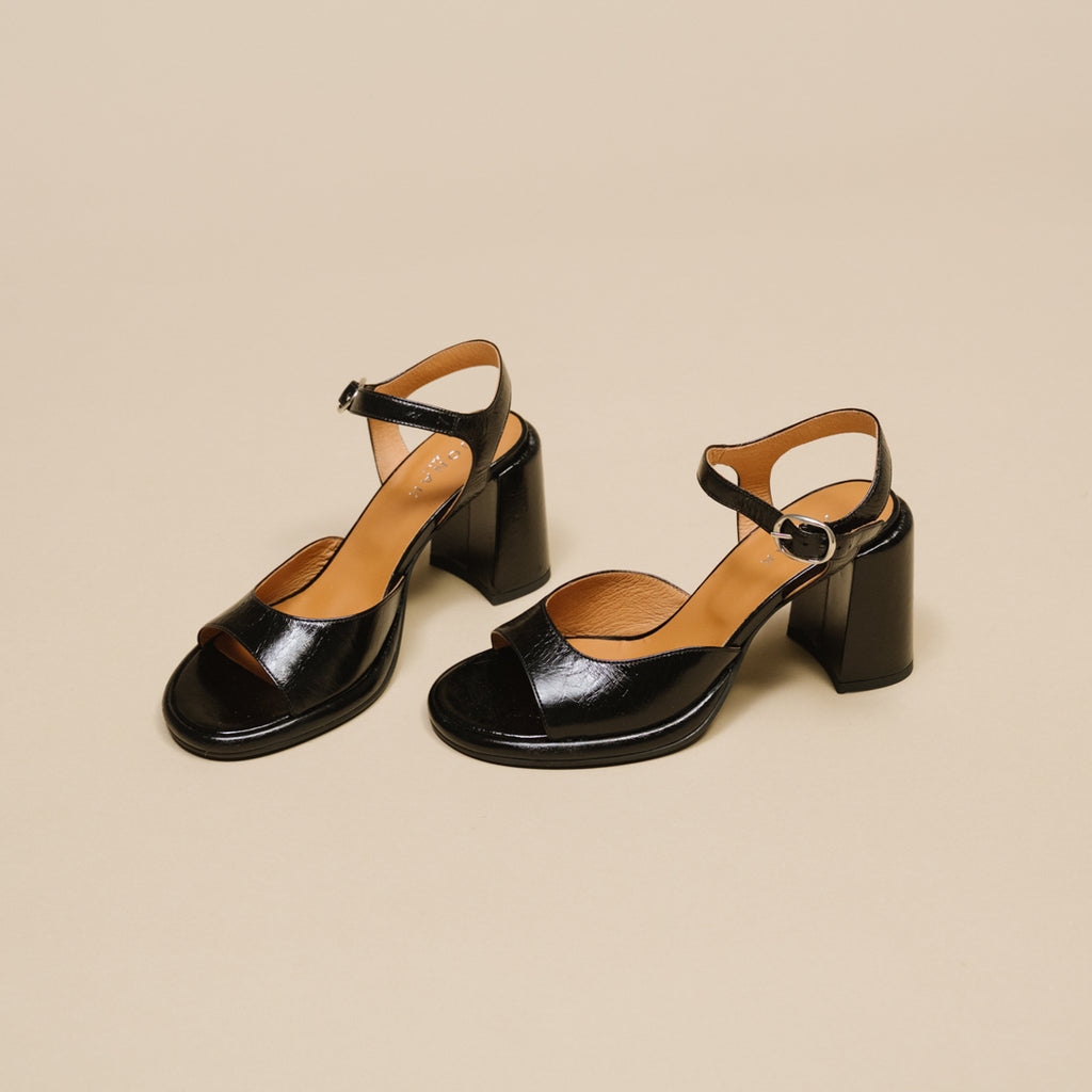Jonak - Sandales Dare Cuir Brillant - Noir