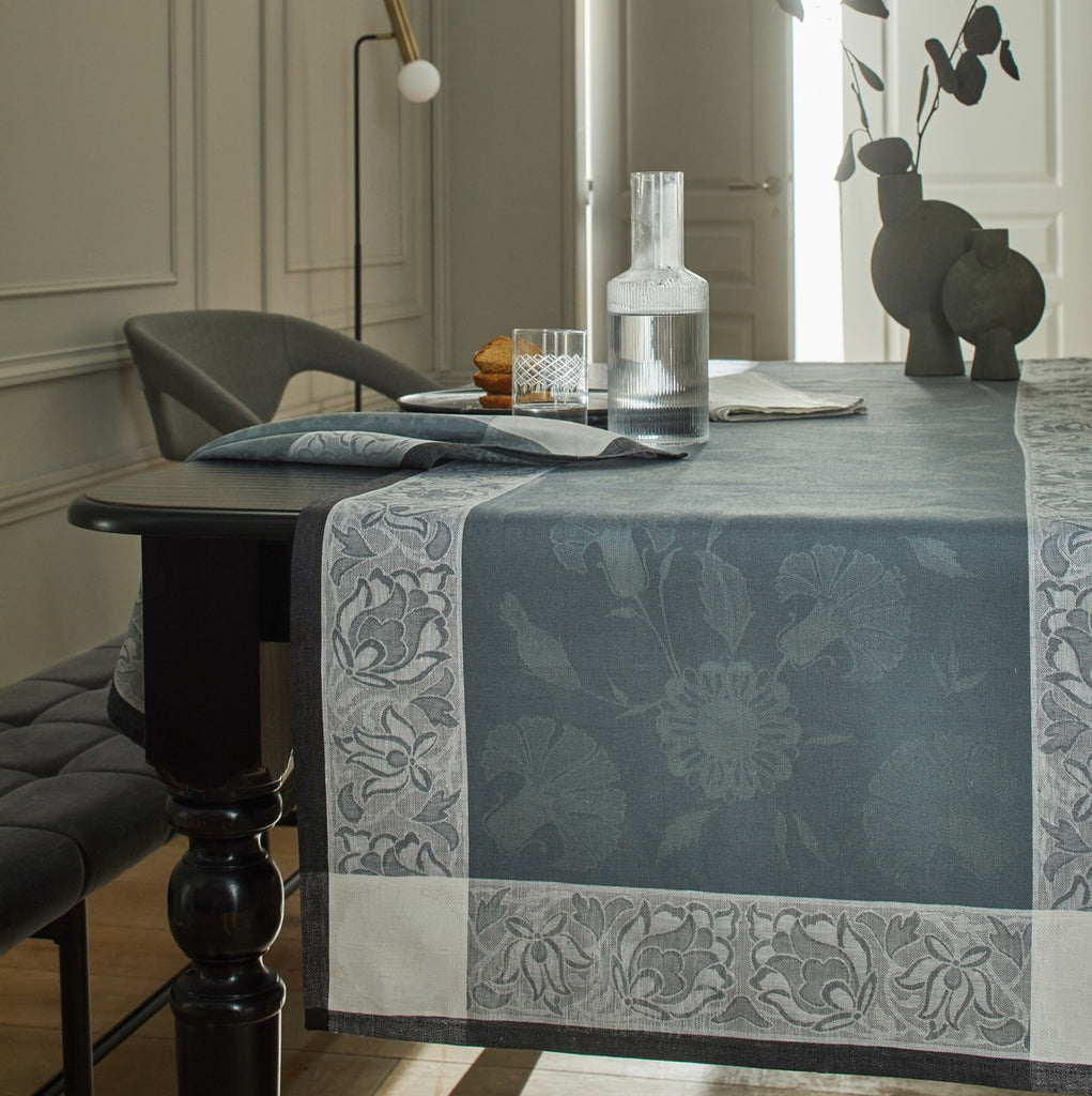 Le Jacquard Francais - Chemin De Table - Ottomane - Ardoise - Lin