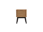 Albi - Table De Chevet - Bois Massif Et Rotin