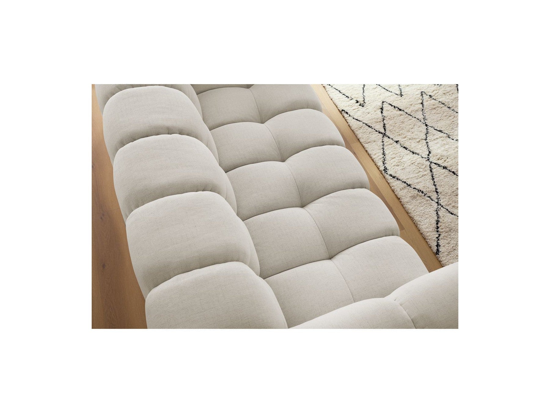 Cloud - Canapé Droit Fixe 3 Places - Tissu Lisse