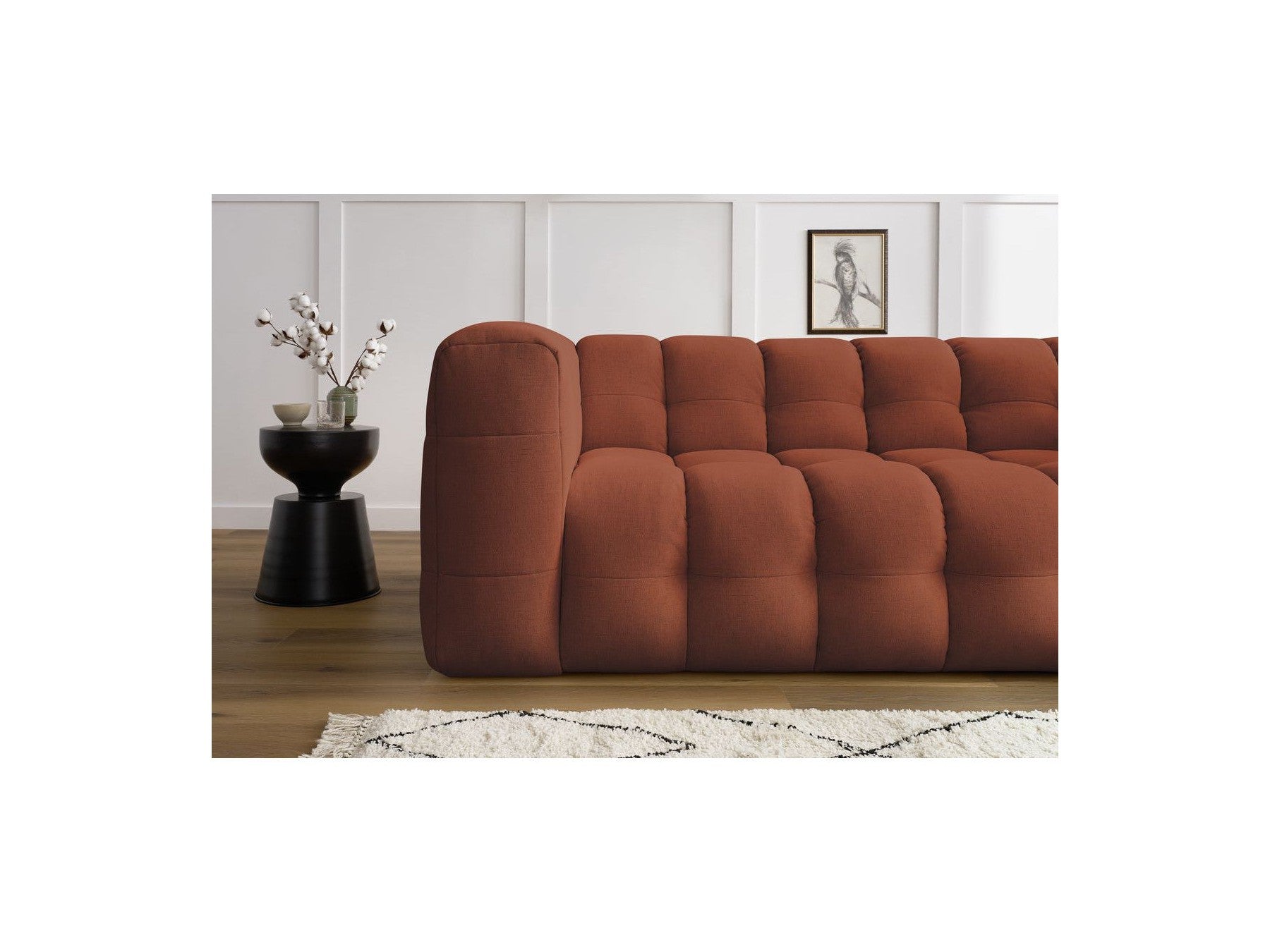 Cloud - Canapé Droit Fixe 3 Places - Tissu Lisse