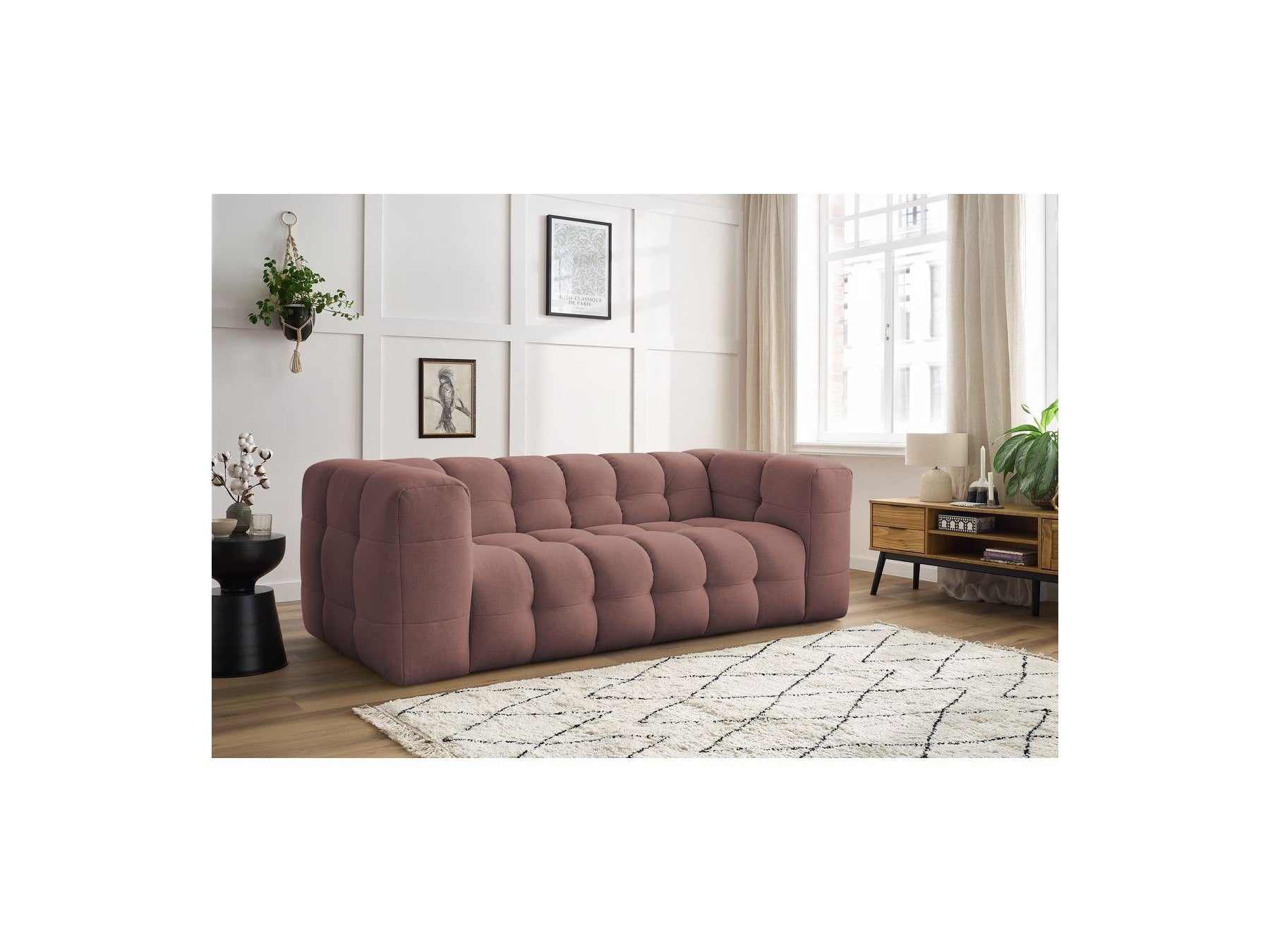 Cloud - Canapé Droit Fixe 3 Places - Tissu Lisse
