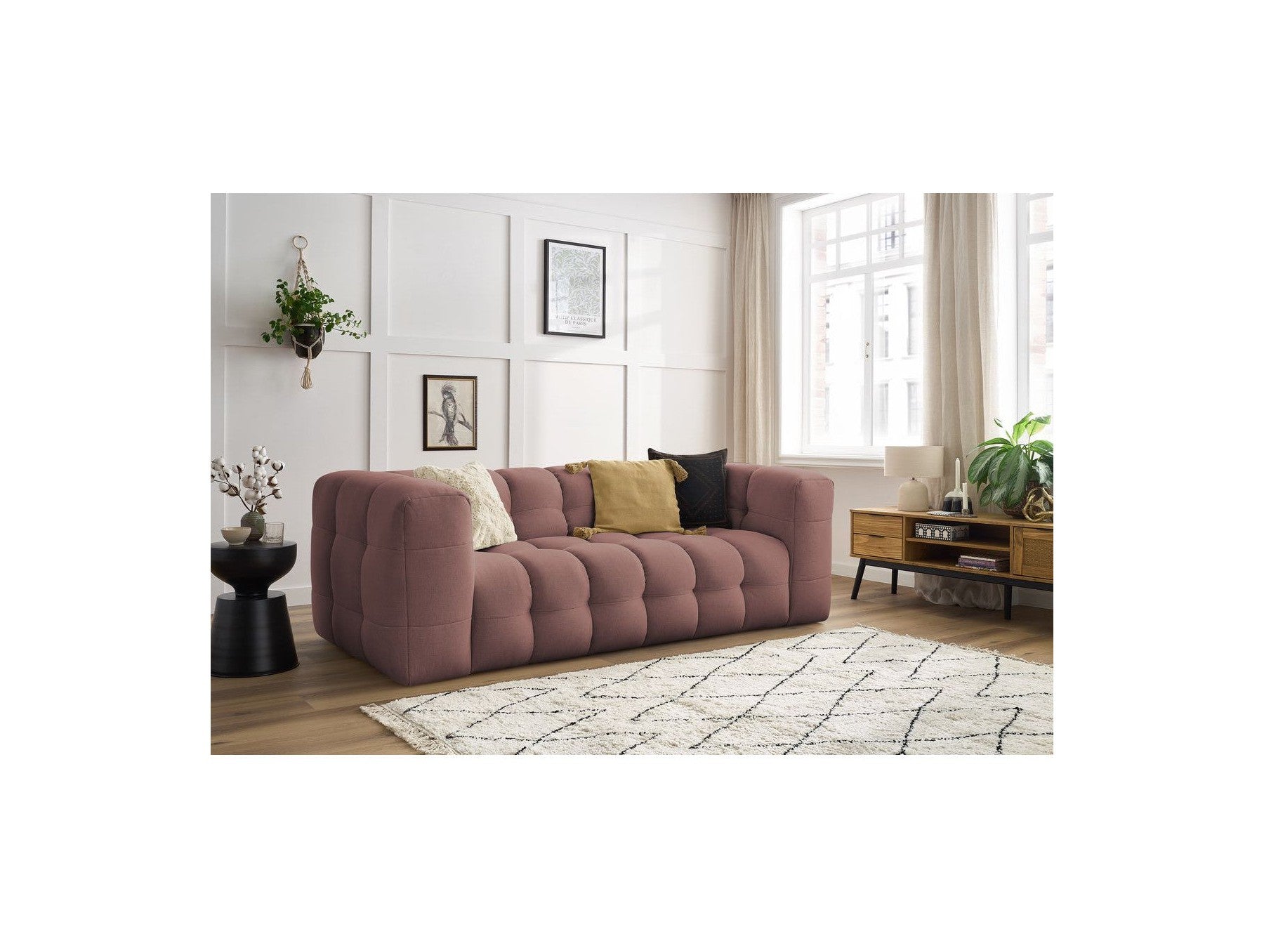 Cloud - Canapé Droit Fixe 3 Places - Tissu Lisse