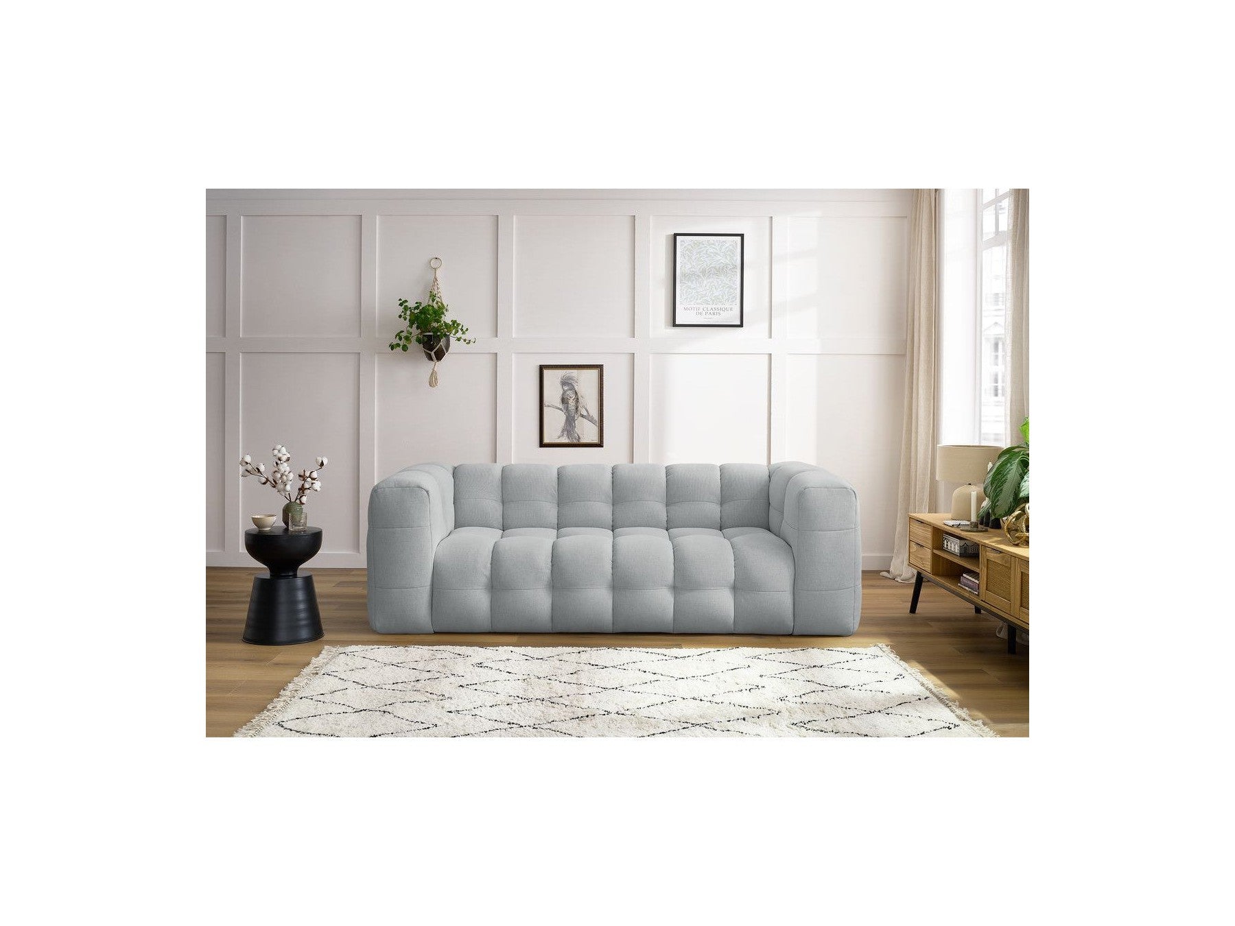 Cloud - Canapé Droit Fixe 3 Places - Tissu Lisse