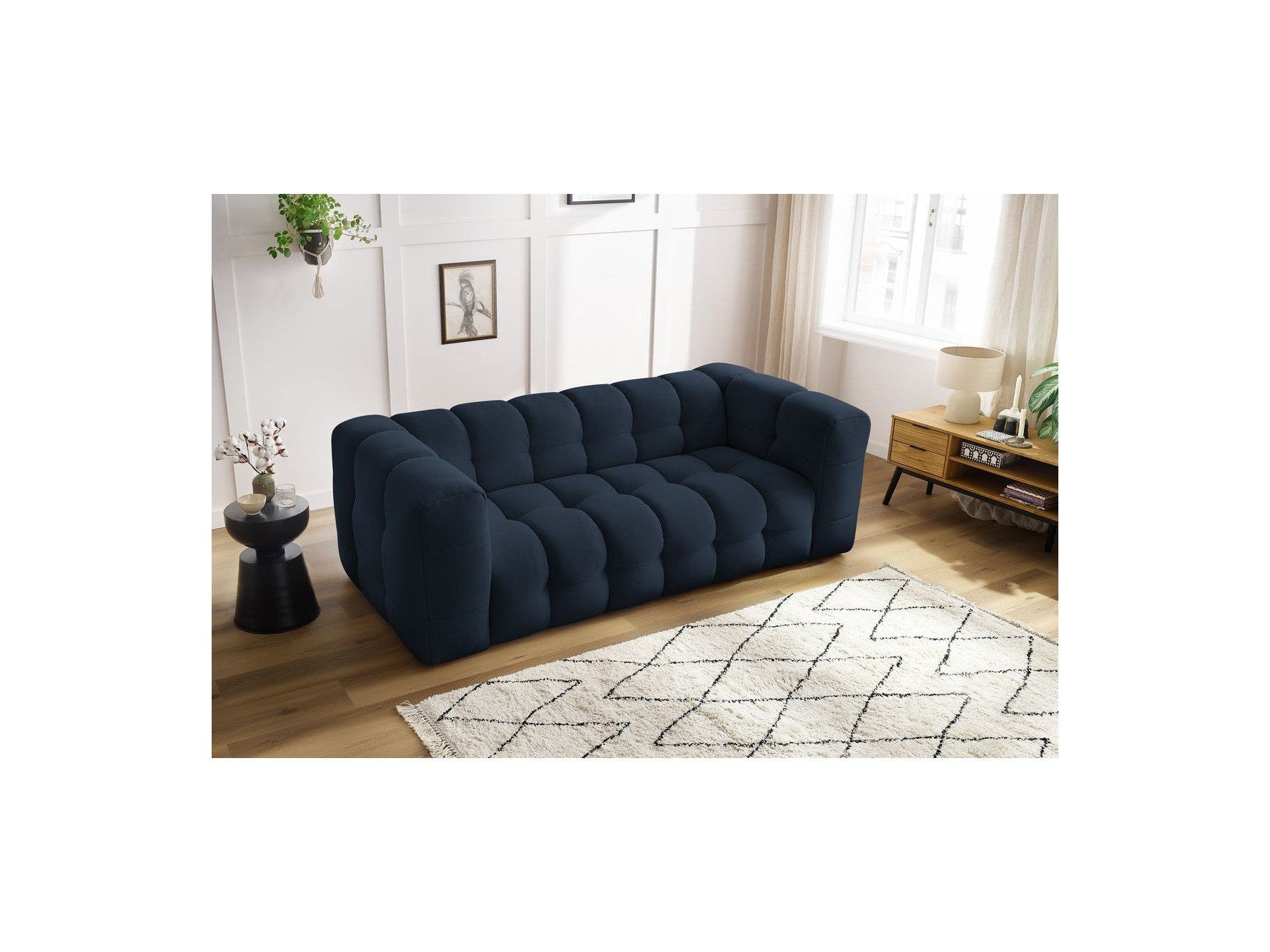 Cloud - Canapé Droit Fixe 3 Places - Tissu Lisse