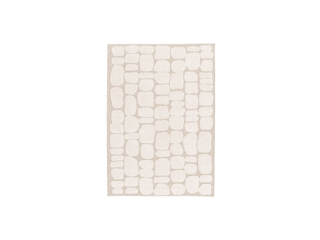 Roku - Tapis Poils Ras - Motif Abstrait - Beige