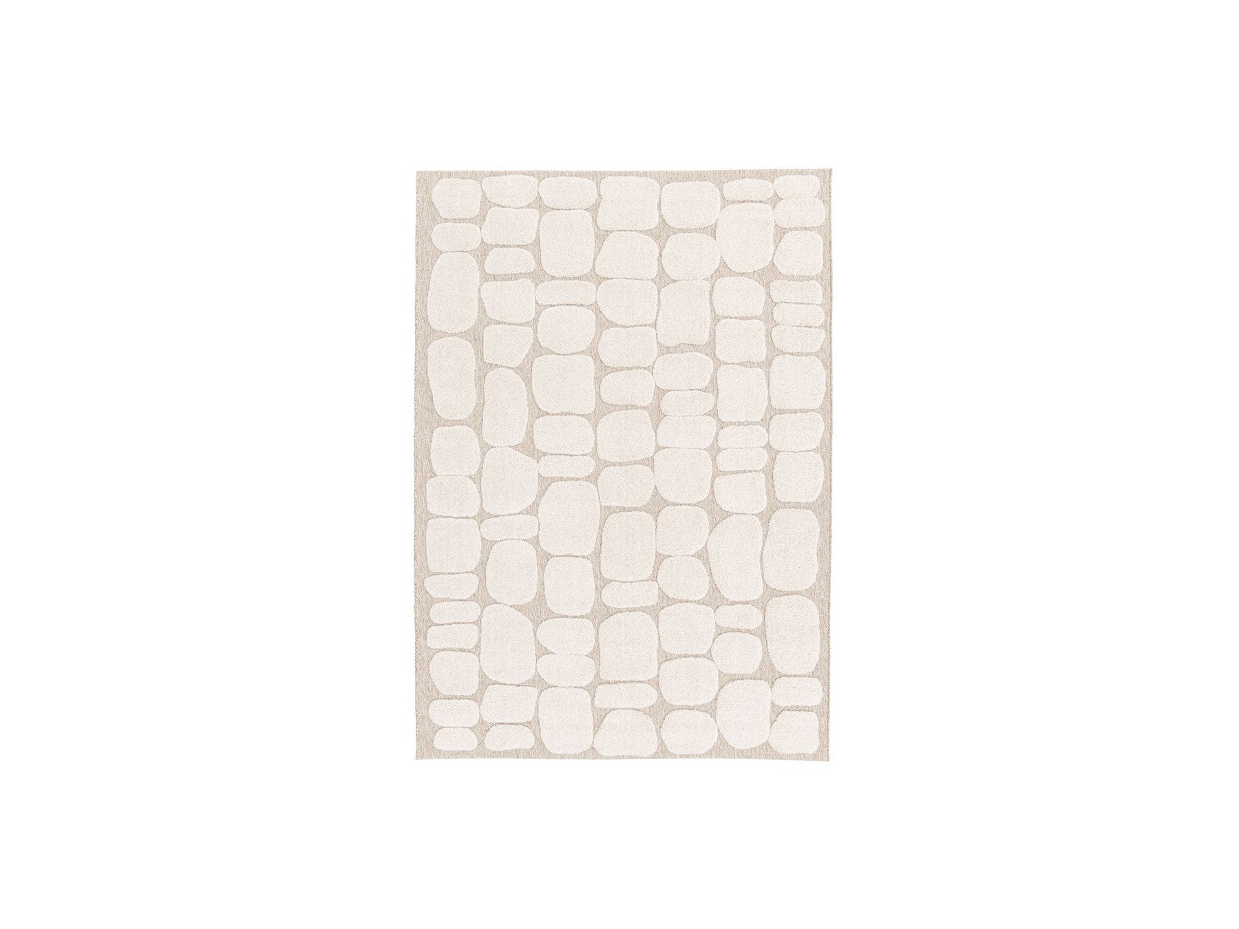 Roku - Tapis Poils Ras - Motif Abstrait - Beige