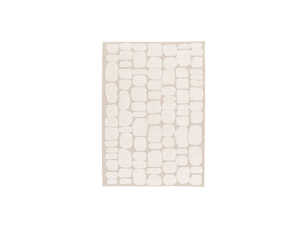 Roku - Tapis Poils Ras - Motif Abstrait - Beige