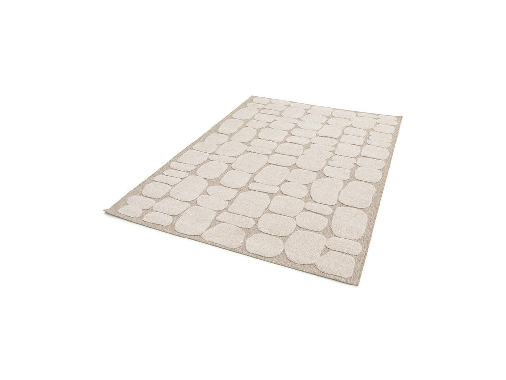 Roku - Tapis Poils Ras - Motif Abstrait - Beige