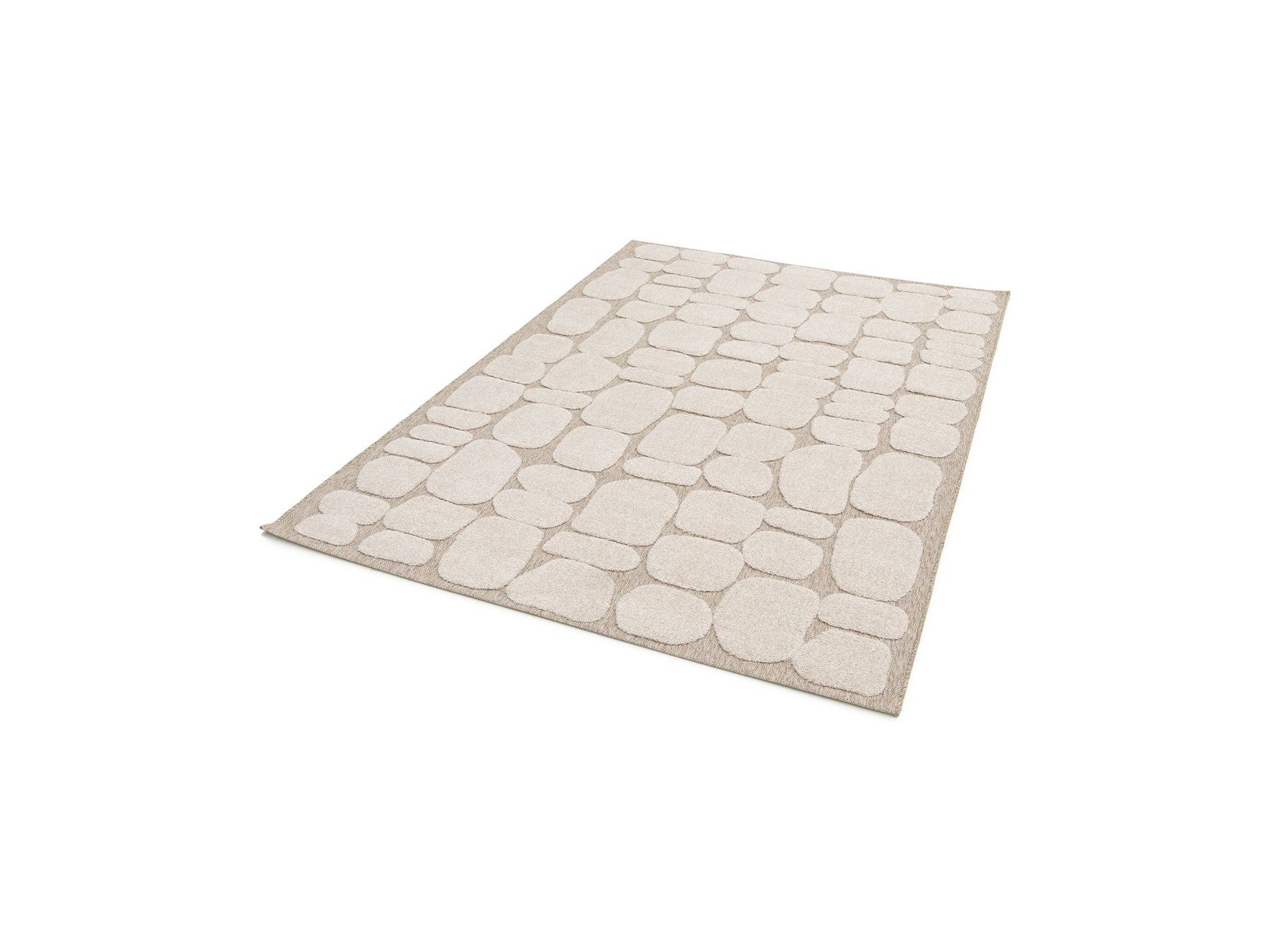 Roku - Tapis Poils Ras - Motif Abstrait - Beige