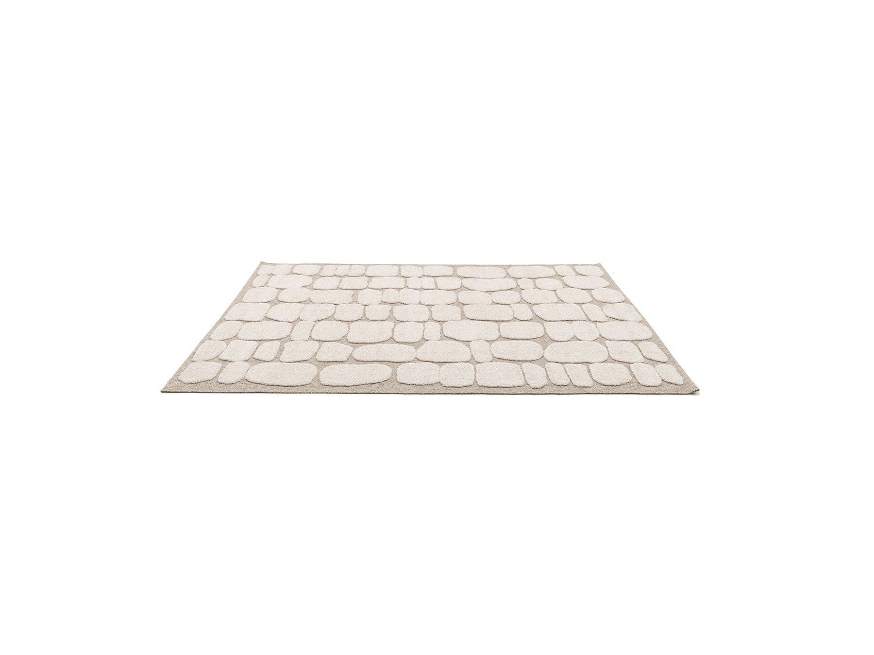 Roku - Tapis Poils Ras - Motif Abstrait - Beige