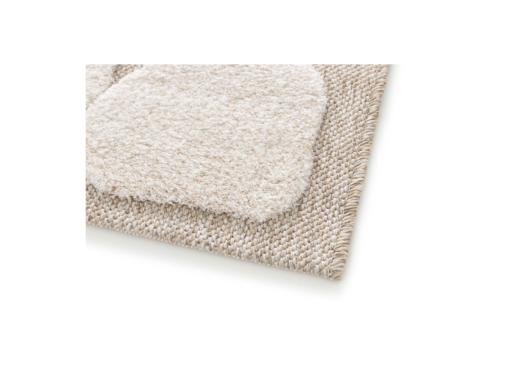 Roku - Tapis Poils Ras - Motif Abstrait - Beige
