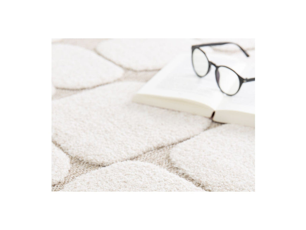 Roku - Tapis Poils Ras - Motif Abstrait - Beige